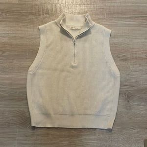 Ladies small cream sweater vest by By Together.